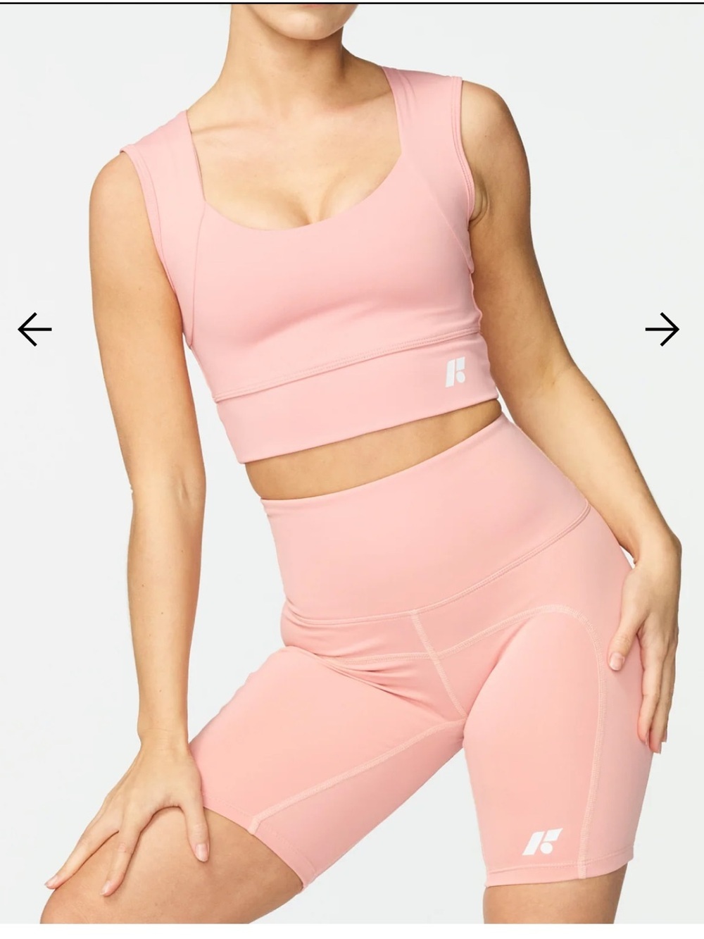 Forme Posture Rose Powerlift Bra and Cropped Leggings Set XS Performance Stretch